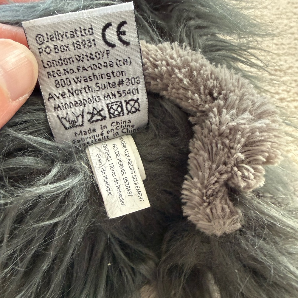 Jellycat Snagglebaggle Walter Warthog Retired Rare Gray Plush Stuffed Animal - Picture 6 of 6